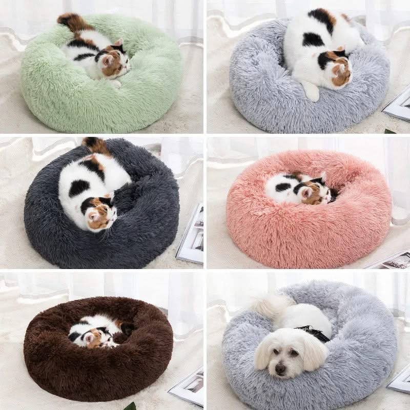 Cozy Winter Pet Bed for Dogs & Cats - Warm Plush Nest in 6 Colours & 8 Sizes