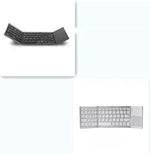 Folding Bluetooth Keyboard - Portable Wireless 64-Key Rechargeable Keyboard Black and white
