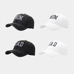 Washed Cotton DAD MOM Embroidered Baseball Cap - Vintage Sports Hat