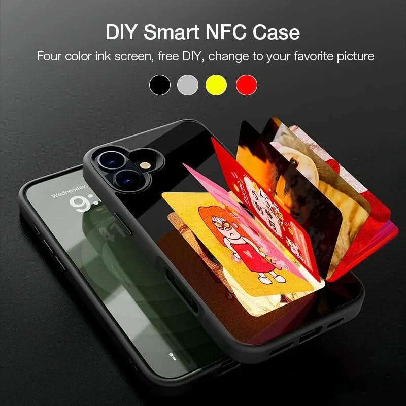 DIY Four-color Ai E-ink Screen NFC Projection Screen Phone Case Glass