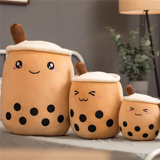 Boba Tea Plush Toy - Cute Bubble Tea Stuffed Pillow Cushion for Kids