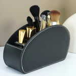 Premium PU Leather Desk Organizer - Multi-Compartment Storage Box for Office & Cosmetics