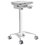 ProperAV Height Adjustable Mobile Workstation Trolley Cart - Pneumatic Sit Stand Desk