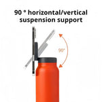 24oz Insulated Water Bottle with Phone Holder & Straw - Stainless Steel Sports Thermos