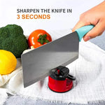 Mini Knife Sharpener - Tungsten Steel Professional Kitchen Sharpening Tool with Suction Base