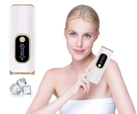 IPL Laser Hair Removal Device - Portable Painless Permanent Hair Remover for Home Use White