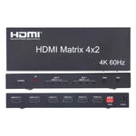 HDMI 4x2 Matrix Switcher / Splitter with Remote Controller, Support ARC / MHL / 4Kx2K / 3D, 4 Ports HDMI Input, 2 Ports HDMI Output