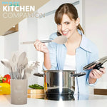 28 Piece Silicone Kitchen Utensil Set - Stainless Steel Handles with Spatula, Tongs, Whisk & More