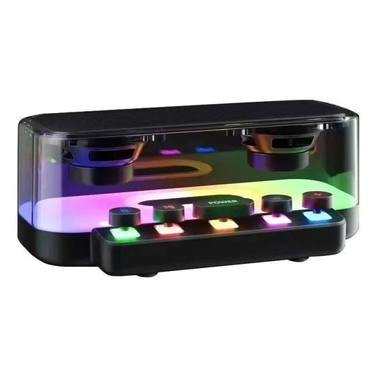 Portable Bluetooth Speaker with RGB LED Lights - Wireless TWS 5.0 Outdoor Speaker with FM Radio & USB