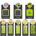 6-in-1 Vegetable Slicer & Chopper Set - 14 Piece Multifunctional Kitchen Cutter with Stainless Steel Blades