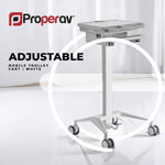 ProperAV Height Adjustable Mobile Workstation Trolley Cart - Pneumatic Sit Stand Desk