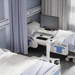 ProperAV Height Adjustable Mobile Workstation Trolley Cart - Pneumatic Sit Stand Desk