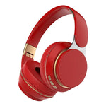 Wireless Bluetooth Headphones - Over-Ear Stereo Headset with Subwoofer, SD Card Slot & Microphone Red