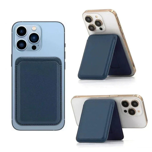 Magnetic Folding Wallet Card Holder - Leather Phone Stand for iPhone 16 15 14 13 12 11