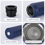 24oz Insulated Water Bottle with Phone Holder & Straw - Stainless Steel Sports Thermos