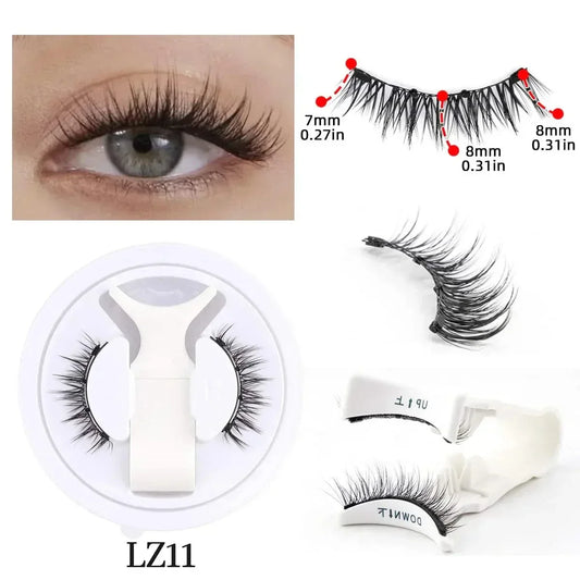 Magnetic Eyelashes with Tweezers - Handmade Faux Mink Lashes Set 1 Pair LZ11