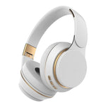 Wireless Bluetooth Headphones - Over-Ear Stereo Headset with Subwoofer, SD Card Slot & Microphone White
