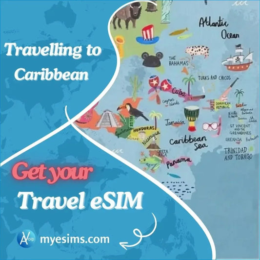Caribbean 20+ eSIM Travel Data Roaming eSIM Connectivity in over 20 Destinations