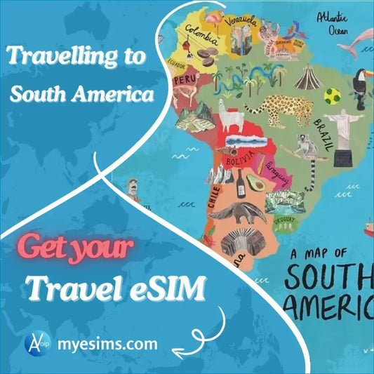 South America 15+ eSIM Travel Data Roaming eSIM for over 15 Destinations